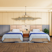 Xian Original Wood Color Guesthouse Wood Furniture Punctubed bed minimalist Hyundai Express Hotel rental room 1 2 1 5m beds