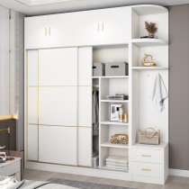 Wardrobe Home Bedroom Simple Modern Small Family Wardrobe Simple Sliding Door Children Storage Solid Wood Lockers