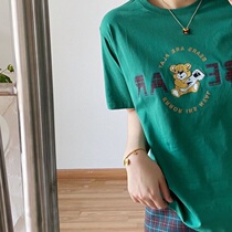 Summer clothing 2021 New Hong Kong wind ins Foreign Air Age Net red T-shirt small man retro heart machine short skirt two-piece set