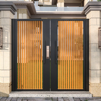 Modern minimalist wrought iron Villa courtyard gate outdoor yard fence door single double door open door galvanized door