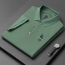 Polo shirt mens short-sleeved 2021 summer new cotton youth high-end lapel T-shirt light business mens top