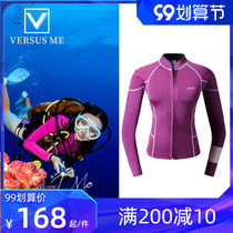 2mm warm diving suit female size slim jellyfish coat zipper female swimming split surf wetsuit swimsuit swimsuit