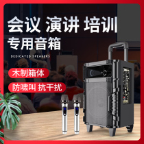 Mobile lever audio outdoor square dance K song high power portable small sound speaker outdoor performance singing wireless Bluetooth with microphone shop special conference room training dance teaching
