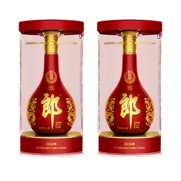 紅花郎15年 2本 53% 郎酒 白酒 中国酒 貴州茅台酒 五粮液 红花郎15年白酒53度500毫升