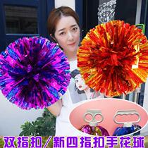 Cheerleading flower ball cheerleading team holding flower square dance hand flower adult dance dance large performance flower ball hand shake flower
