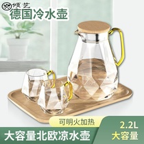 Water cup kettle Light luxury new high temperature resistant drop glass juice jug thickened set of cups household suit ins wind