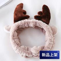 Hair tie for elk horn face washing hair band female hair cuff headband headband Korean cute makeup mask simple application