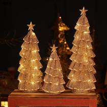 Wrought iron mesh lights Christmas tree Creative tower skirt luminous window tabletop counter ornament Christmas gift