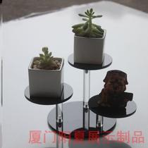 Black acrylic jewelry display rack 3 layers round cosmetics display rack display props hand chicken Booth