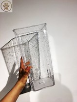 ins wind high face value transparent frosted bottom thickened acrylic plastic waking flower barrel plastic barrel flower shop family