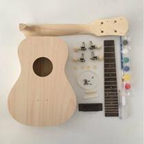 23 inch homemade ukulele basswood hand-assembled student wooden instrument DIY painted activity material package