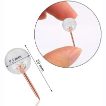 Pimple transparent rose gold I-pin transparent round ball Pin Pin Pin 100 pack