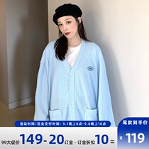 (WUT official store) 2020AW National Tide brand Light Blue waffle cardigan JK spring and autumn coat mens and womens tops
