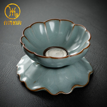Bai Yun Qiu Weiguo Ru Kiln Tea Leakage Tea Filter Ceramic Open Sheet Can keep ice Cracks Ru Porcelain Tea Ceremony Accessories Tea Residue Filter
