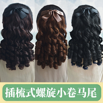 Roman roll wig Princess roll ponytail court Bow wig wig fritter roll film cheongsam Republic curly hair