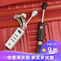 tsa Customs lock code lock small padlock mini luggage suitcase backpack zipper anti-theft mini
