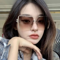 Tea colour sunglasses Women 2023 New Korean version tides Anti-UV Summer sun glasses No box Advanced sensins