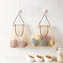 Creative Home Kitchen Vegetable Intake Mesh Bag Multipurpose Fruit Wall-mounted Bag of Hanging Onion Garlic Storage Bag