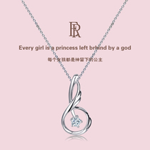 Diamond pendant Single diamond necklace Female 18k gold true diamond cold wind niche design Birthday gift custom clavicle chain