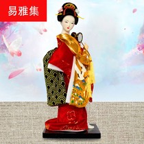 Geisha doll figure figure silk man kimono Japanese Japanese ornaments 9 inch ornaments silk Japanese handicrafts