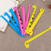 Creative stationery cartoon animal giraffe ruler cute student children plastic ruler Factory Direct