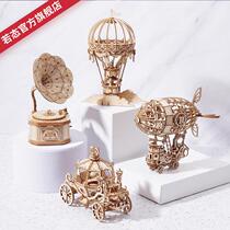 If State 3d Solid Jigsaw Wood Diy Hand Assembled Model Gift Idea Desktop Pendulum Gift Children