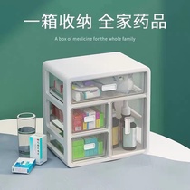 Multi-layer sorting medicine box storage box household large capacity transparent multifunctional full set of drawer storage box
