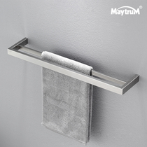 304 stainless steel double-bar wool towel rack wall-mounted bathroom bath towel rack toilet shower room accommodating rack