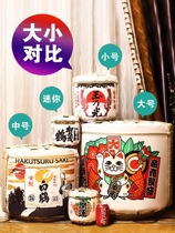 Wine bottle Japanese sushi restaurant decoration wine barrel sake wine altar ornaments Japanese hotel restaurant tradition and style furnishings