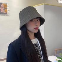 South Korea chic solid color fisherman hat female summer thin Korean version of Japanese Joker vertical stripes face small bucket hat tide