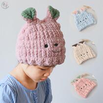 Japanese children pineapple grid dry hair cap cute smile face water absorption quick dry long hair bag head towel women wipe hair