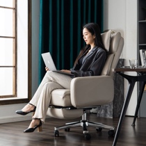 Computer chair can lie leather boss chair seat comfortable sedentary light luxury office table and chair Live anchor home chair