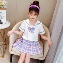 jk uniform skirt genuine childrens college style short skirt sailor skirt Japanese suit skirt two-piece girls jk pleated skirt