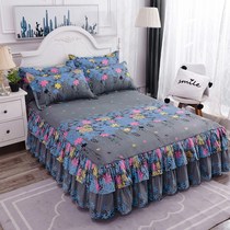 Korean version (bilateral bed skirt a pair of pillowcases) new Korean version bed dress Three sets of bed cover cross-border manufacturer direct