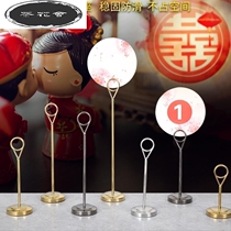 Desktop wedding Chinese guide seat standing stainless steel restaurant table number Full Moon decoration number supplies