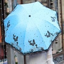 Girls Umbrella Increased Reinforcement Small Thick Convenience Women Eight Bone Pure Color Creative ins Girl parasol
