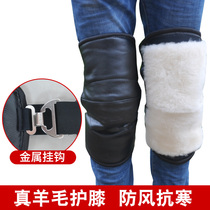  Electric car warm artifact Electric motorcycle knee pads real sheepskin wool one-piece thickened warm windproof and winterproof season