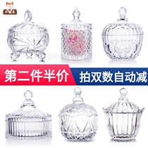 Eurostyle Glass Candy Jar Transparent with lid storage tank Fruit Bowl Sugar Vat Spiced Jar Smock Vat First Decorated Box