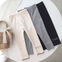 2022 Spring autumn season new baby girls three small flowers underpants close-pants close-pants Korean version of the foreign air 100 hitch