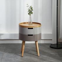 Nordic minimalist tea table small family type living room sofa side several generations a double layer simple tea table