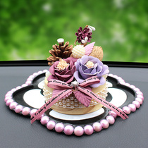 Ladies car ornaments atmospheric car decorations decoration car center console high-end cute interior accessories Red