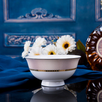 Bowl household single ceramic soup bowl light luxury dishes bone china tableware table logo private custom dishes home