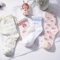 Socks female stockings cute Japanese Jade dog girl heart Lolita JK pile socks ins tide summer thin model