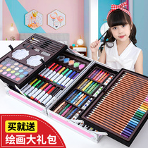 A full set of childrens painting kit for childrens painting 10-year-old childrens graffiti learning painting