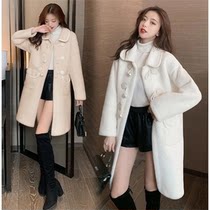 Exploits upscale water mink suede jacket Womens autumn winter new body slim fit 100 hitch a knee fur integrated hair