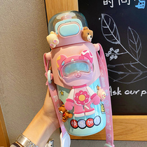 Net Red Children Baby thermos cup with straw portable kettle Primary School students 316 food grade Cup girl cute