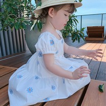 Magic bean treasure childrens childrens clothing 2021 new summer foreign style little daisy dress childrens princess dress girl dress