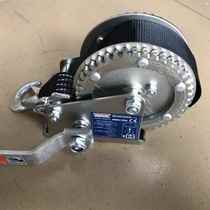 Yacht trailer hand winch 2000 pounds 900kg 8 meters strap with hook Double-sided gear strong