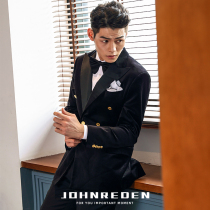 JOHN REDEN business party dress velvet black wedding wedding groom mens suit suit jacket
