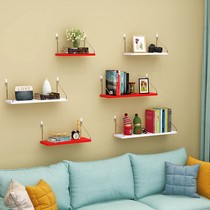  Wall shelf Wall-mounted partition Bedroom wall bookshelf Living room TV wall decorative laminate shelf Punch-free